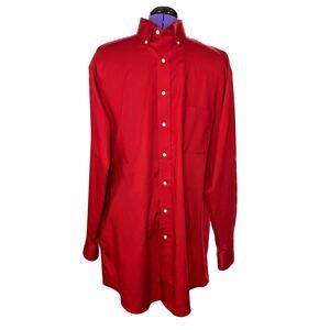 Izod Men's Big&Tall Red Long Sleeve Dress Shirt. Neck Size 17.5 . NWOT